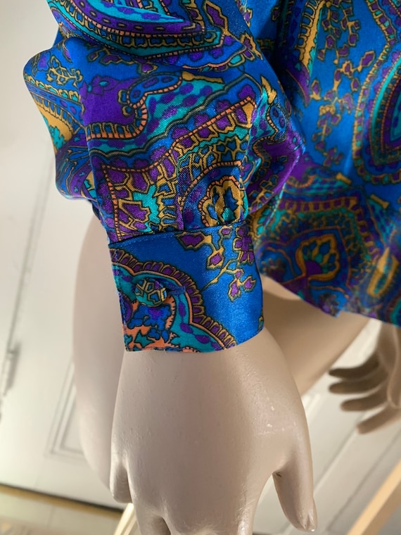 Vintage 80s paisley blouse by Notations - image 5