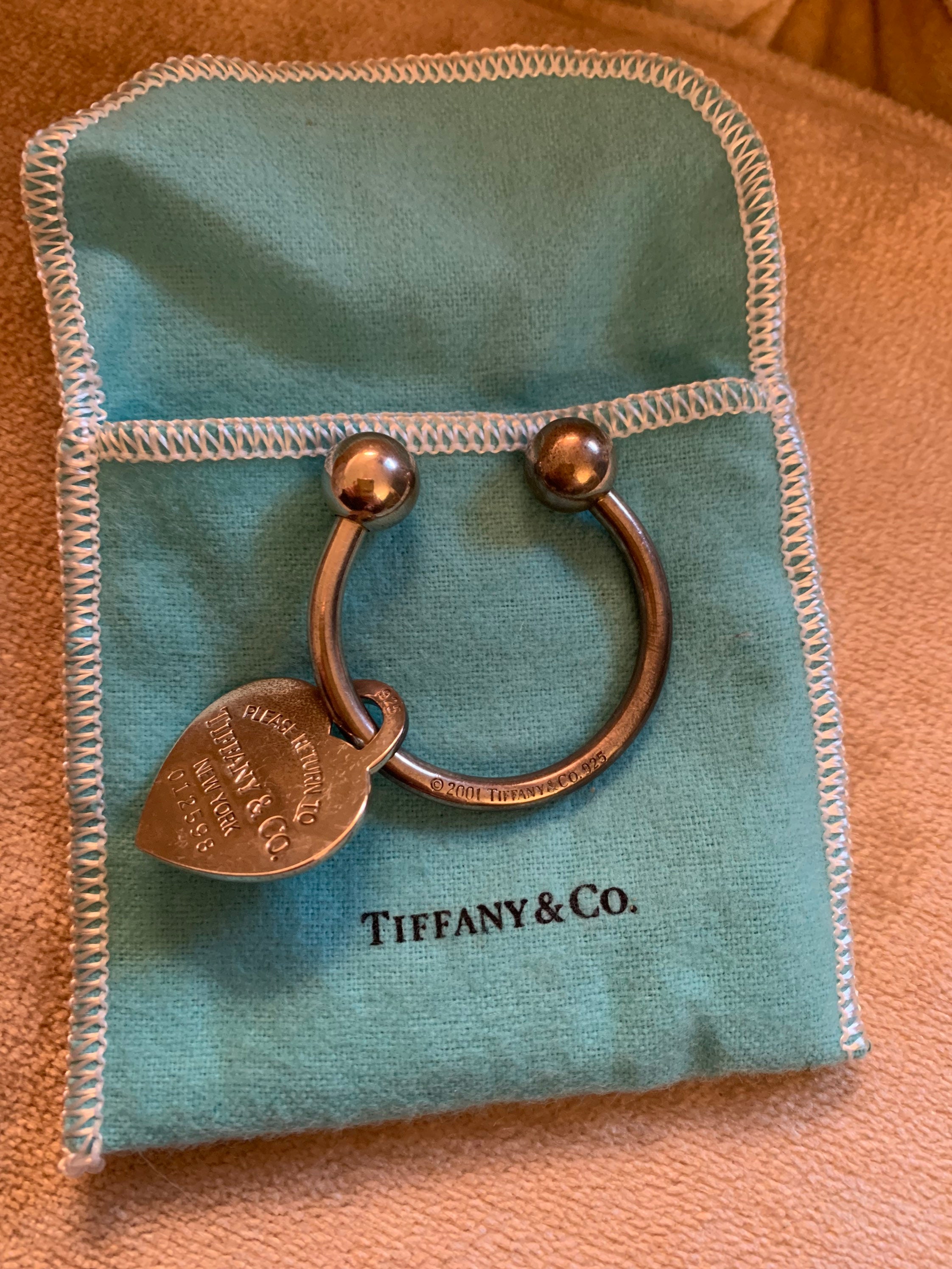 2001 Tiffany& Co Sterling Silver Horseshoe Key Ring With Heart Etsy