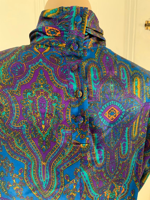 Vintage 80s paisley blouse by Notations - image 3