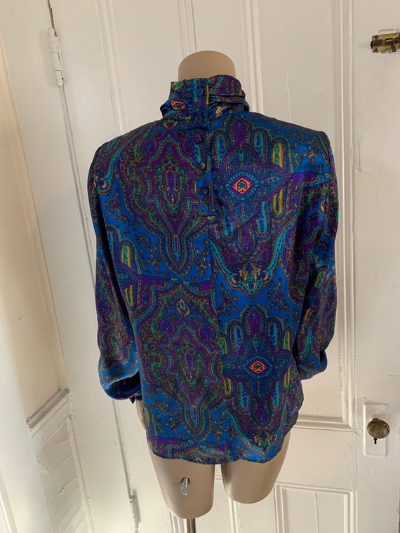 Vintage 80s paisley blouse by Notations - image 4