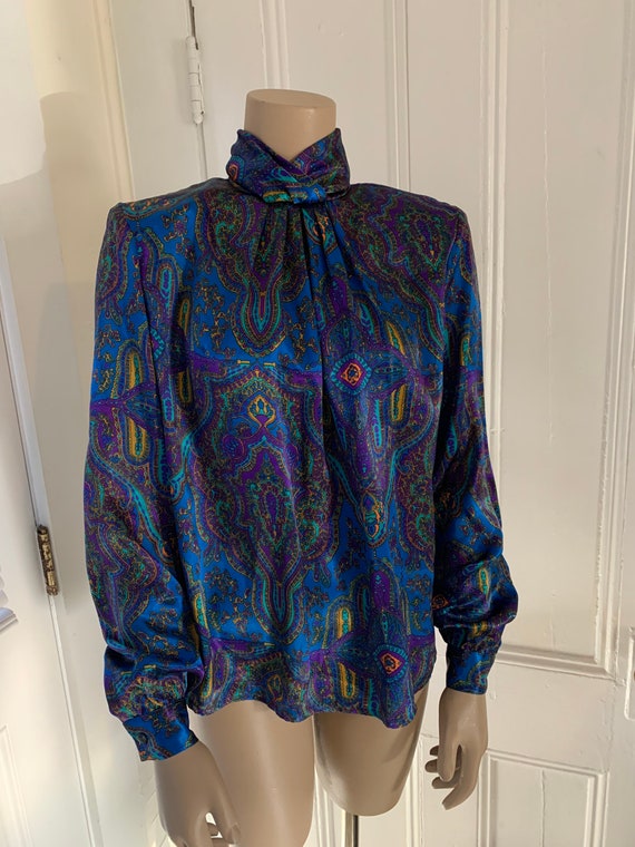 Vintage 80s paisley blouse by Notations