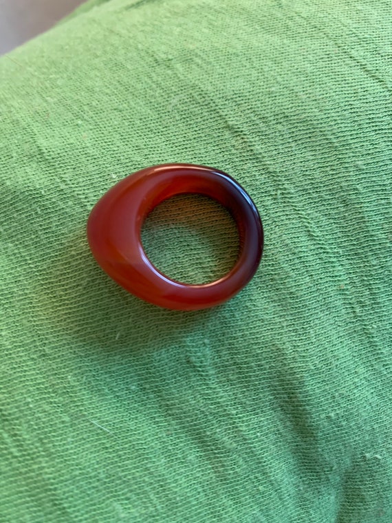 Red with black/brown glass statement ring