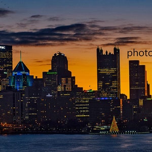 DIGITAL IMAGE: Holiday Sunrise Over The Burgh ,Pittsburgh Sunrise, Pittsburgh Artwork