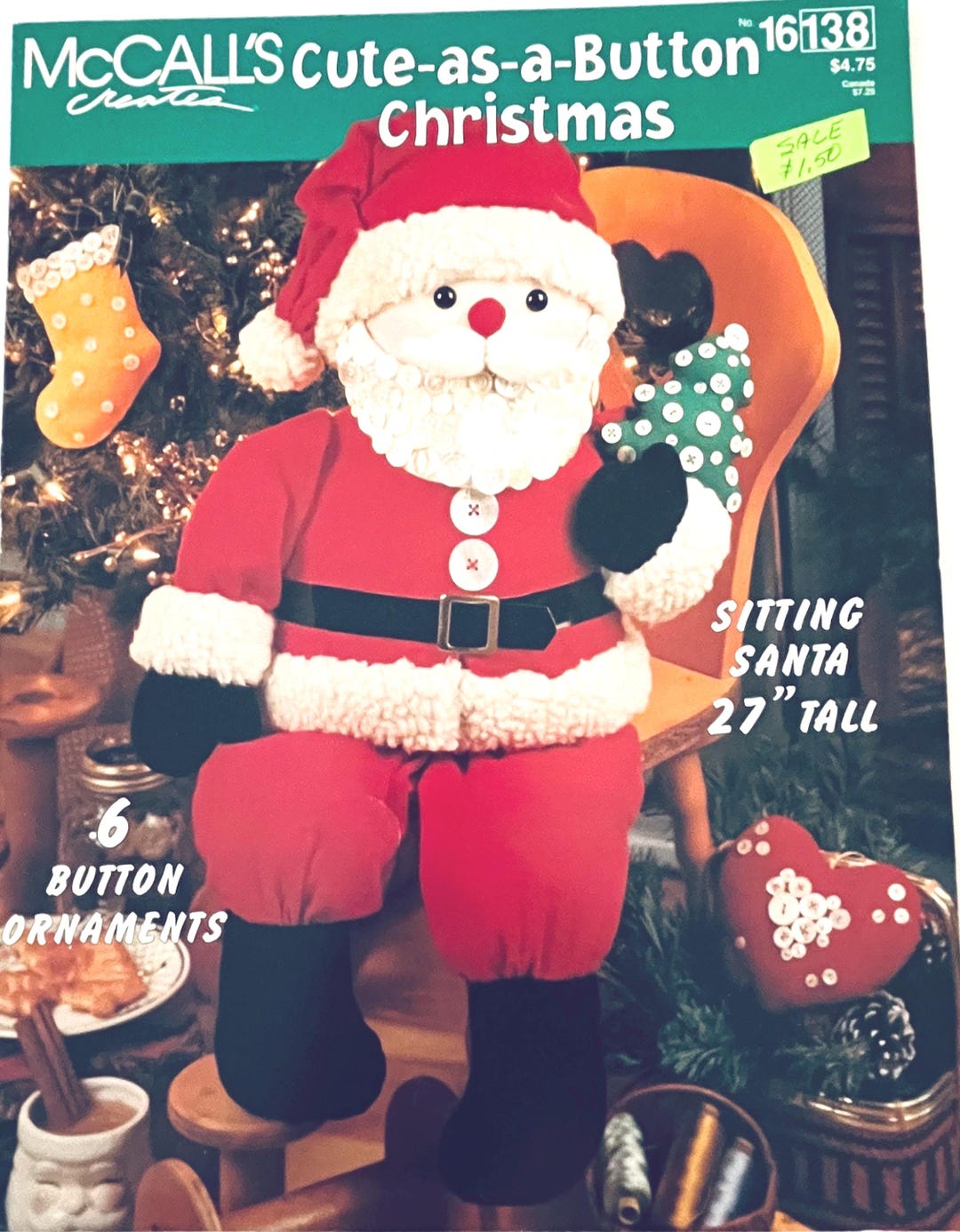 Sitting Button Santa: 