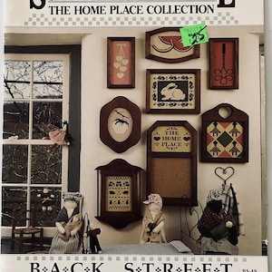 May include: The cover of a book, "SCHERENSCHNITTE THE HOME PLACE COLLECTION", displays framed decorative items. These include heart, rabbit, and geometric designs. The text "BACK STREET DESIGNS" is at the bottom of the cover.