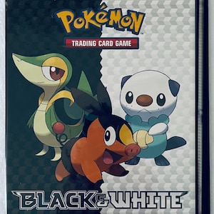Pokemon-portfolio met 4 vakken, zwart-witte ruilkaarthouder, GLOEDNIEUWE map met 14 Ultra Pro High Clarity-pagina's