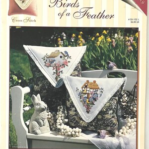 Birds of a Feather Cross Stitch Pattern: Pillow Topper Designs