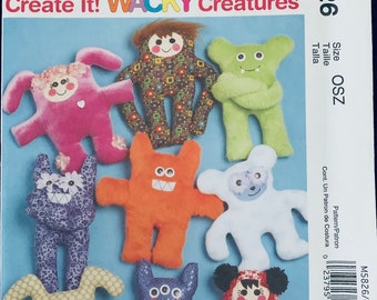 McCall&#39;s Crafts M5826, Create It! WACKY Creatures, Sewing Pattern
