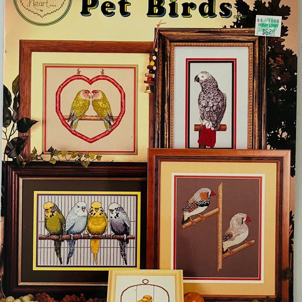 Pet Birds Cross Stitch Pattern, Cross My Heart, Inc. {CSB-223}, Designs by Rebecca Trent