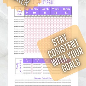 Daily Habit Tracker 2024 Printable for March | Track Weekly Habits ...