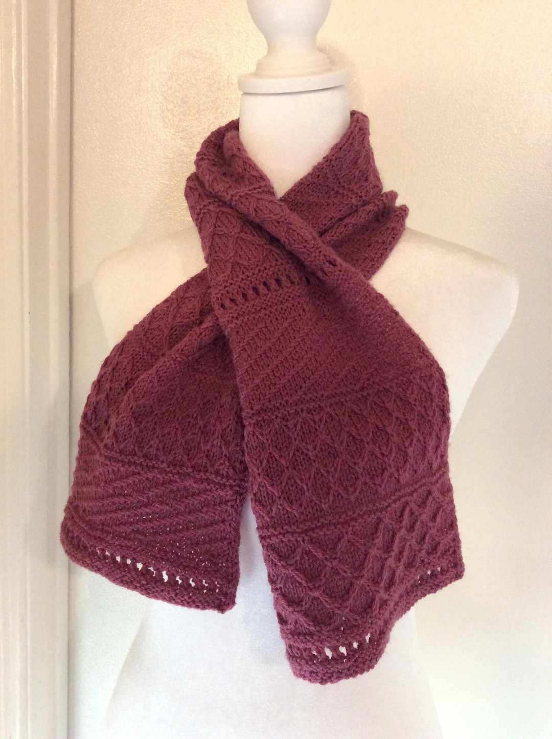 Sampler Scarf Pattern Honeycomb Sampler Scarf Pattern / Knitted Scarf Pattern / Lightweight ...