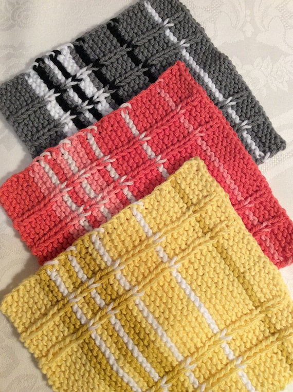 Matching Windowpane Dishcloth Pattern / Knitting Pattern / - Etsy