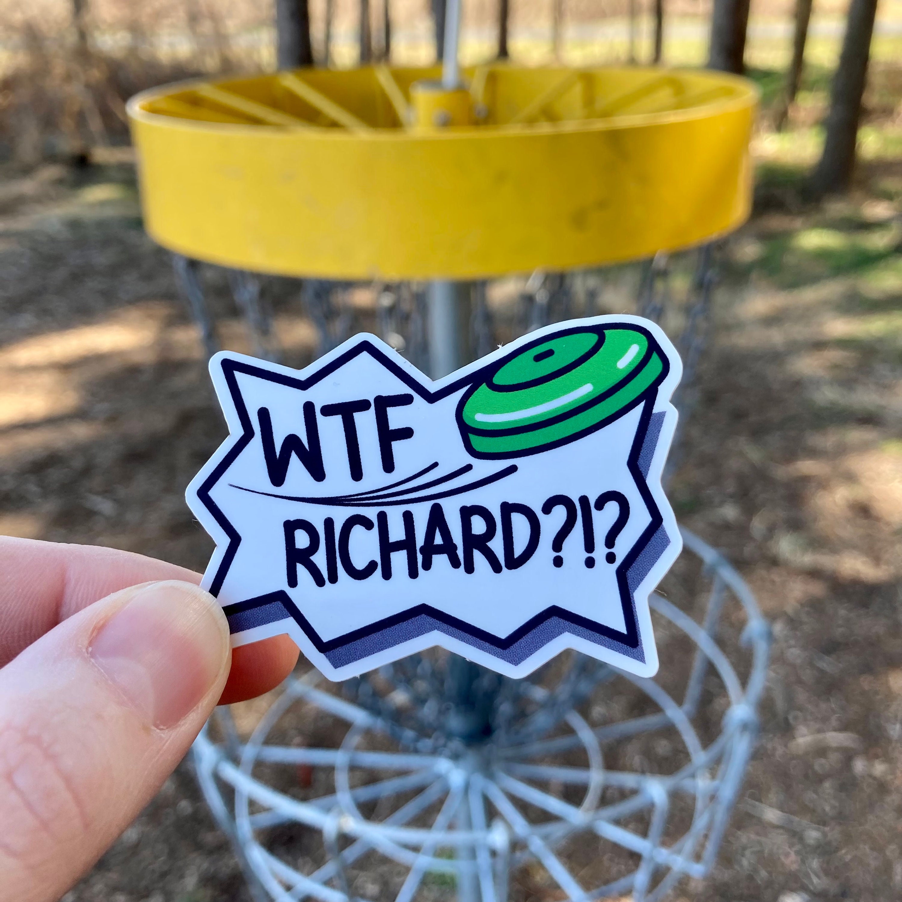 Disc Golf Stickers WTF Richard Frisbee Golf Sticker Etsy