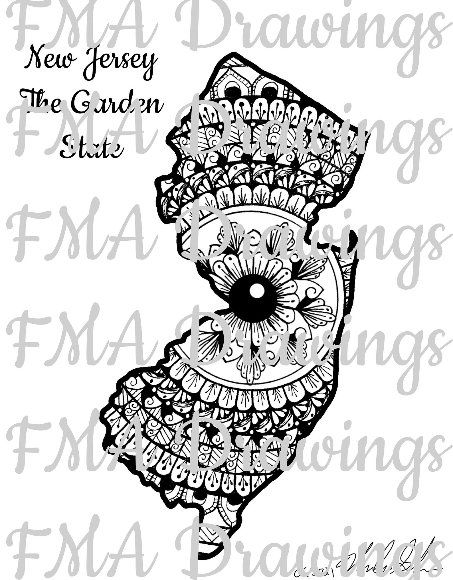 NJ coloring pages bundle of 4 digital download | Etsy