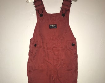 Oshkosh B’gosh Red Toddler Overalls 2T 100% Cotton