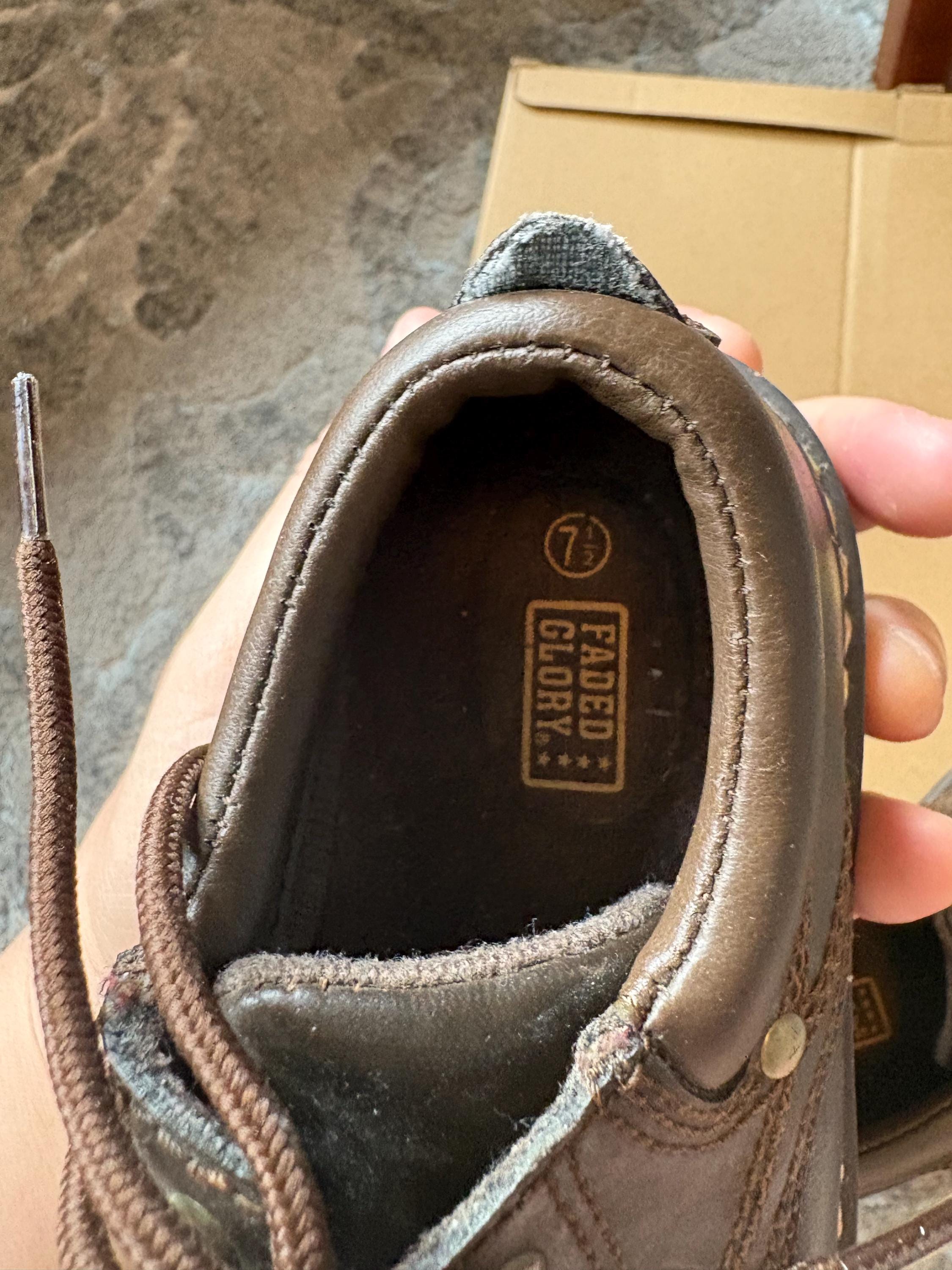 Vintage Y2K Faded‎ Glory Oxford Shoes Mens Size 8.5 Chunky Brown Lace Up Vintage 90s Faded Glory Brown Oxford Lace up Toddler Shoes  main image 2