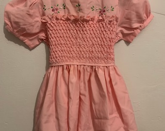 Vintage Girl’s Toddler Pink Smocked Dress Unbranded