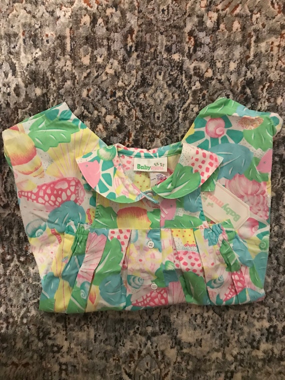 Vintage Colorful Tropical Lightweight Baby Romper… - image 6