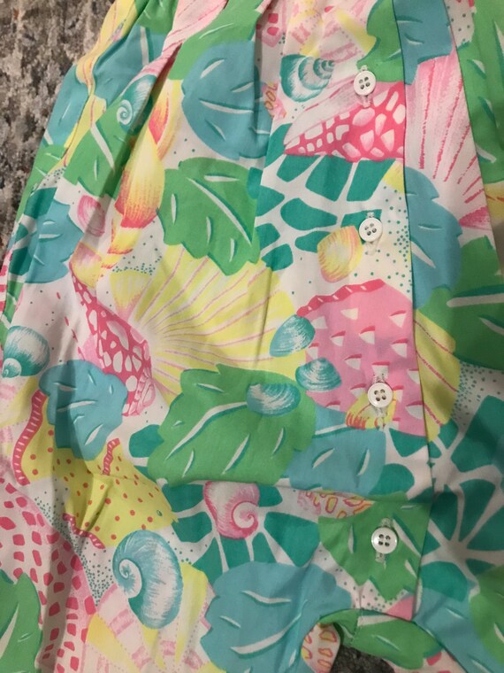 Vintage Colorful Tropical Lightweight Baby Romper… - image 4