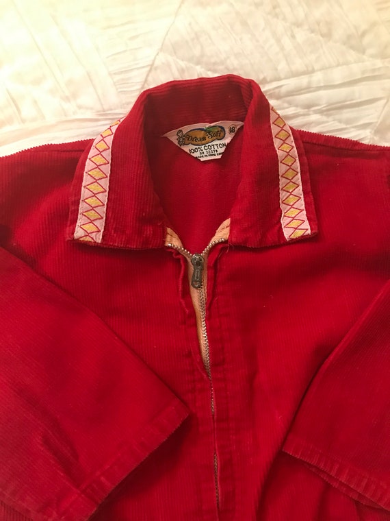 Vintage Red Toddler Corduroy Jumpsuit, One Piece … - image 4