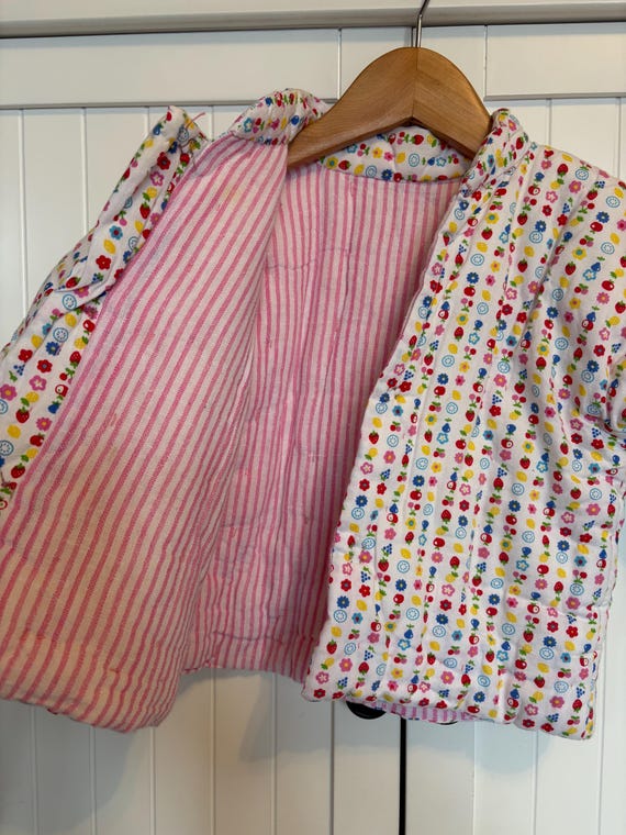 Vintage Padded Floral, Fruit Print Toddler Jacket 18/24 mos View 4