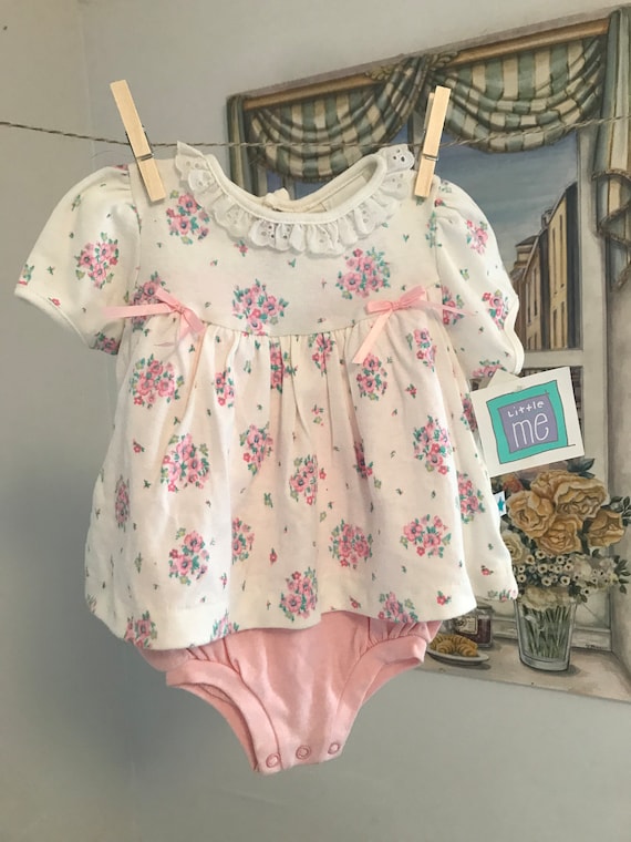 Vintage NWT Baby Girl Floral Playsuit , Little Me 