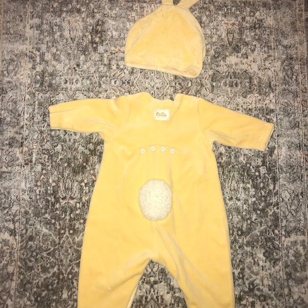 Vintage Anne Geddes Baby Easter Bunny Outfit, Yellow Baby Bunny One Piece, Baby Easter Outfit, Baby Bunny Rabbit Outfit