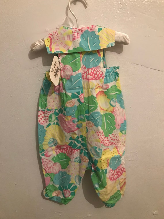 Vintage Colorful Tropical Lightweight Baby Romper… - image 2