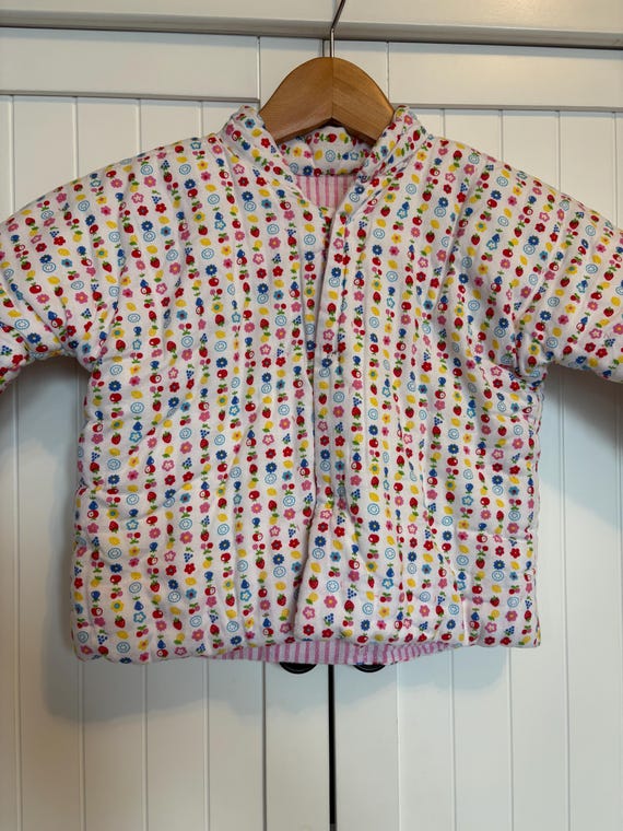 Vintage Padded Floral, Fruit Print Toddler Jacket 18/24 mos View 2