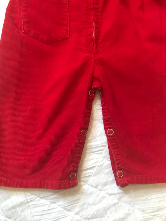 Vintage Red Toddler Corduroy Jumpsuit, One Piece … - image 7