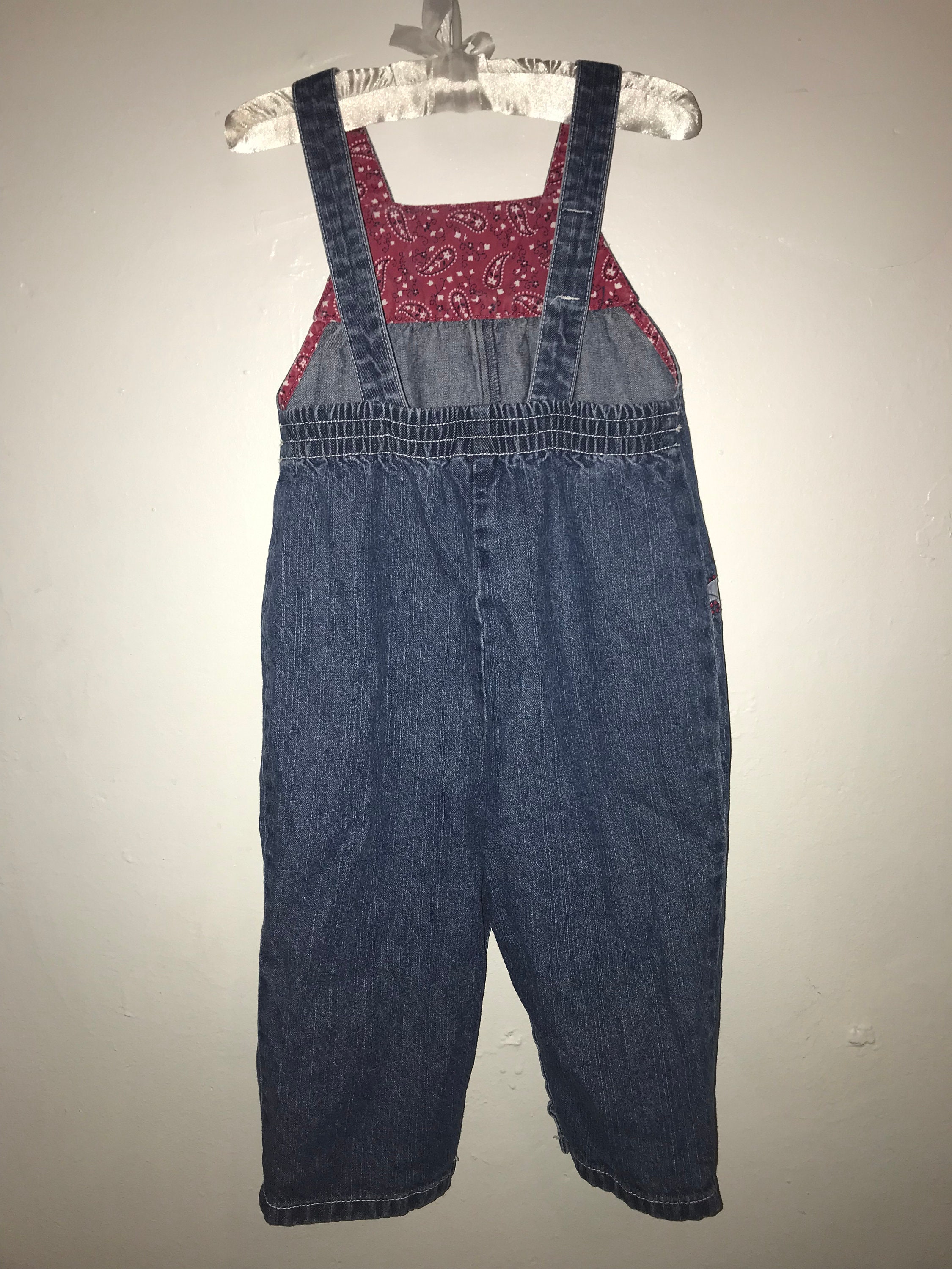 Vintage Gymboree Denim Toddler Butterfly Overalls 100