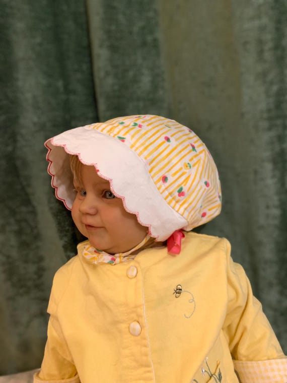Floral Baby Bonnet , Baby Hat, Toddler Bonnet