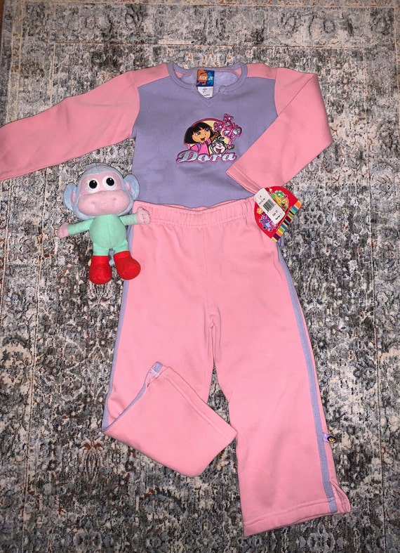 Vintage Dora the Explorer Pink Sweatsuit AND Boots