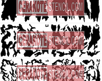 M80 Woodland 6 Sheet Set Premium Camo Design: Instant Digital Download SVG for Crafting & More
