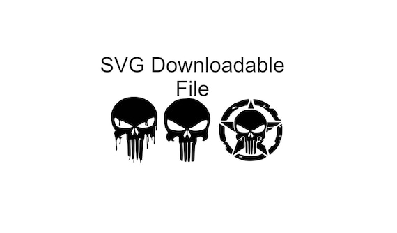 Punisher Skull Drip: Regular & Star Dynamic Variants - SVG Downloadable File