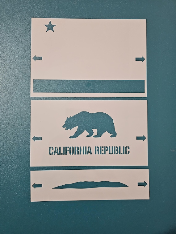 Reusable California State Flag Stencil: DIY Crafts, Painting (10 Mil Mylar)