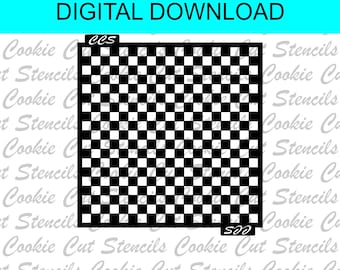 Digital - Checkerboard Cookie, Cake Stencil File