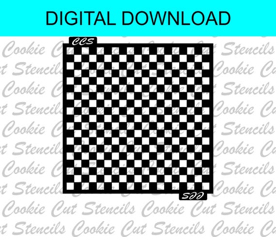 Digital - Checkerboard Cookie, Cake Stencil File