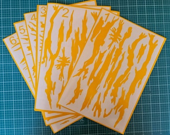 Vietnam Tiger Stripe Stencil Single and 6 sheet Pack| Cerakote, Duracoat, Gunkote - DIY Camouflage Design