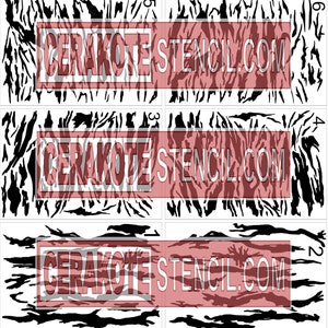 Ensemble de 6 draps Vietnam Tiger Stripe Design camouflage premium : téléchargement numérique instantané SVG pour créations et plus