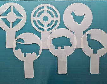 Set of 6 Reusable Silhouette shooting Target 10Mil Mylar Stencil