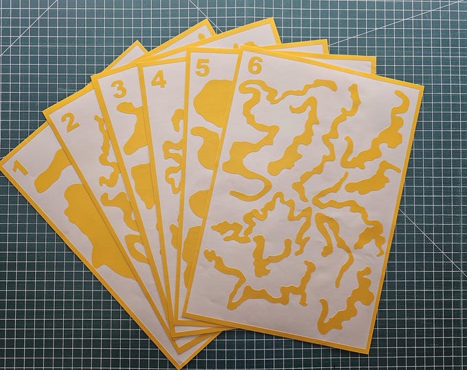 Featured listing image: Vias Stencil Single and 6 sheet Pack| Cerakote, Duracoat, Gunkote - DIY Camouflage Design