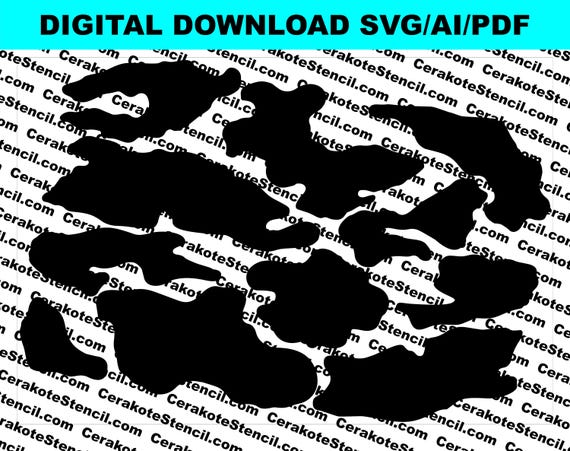 Swamp Camo Stencil Design: SVG, PNG, PDF (Digital Download)