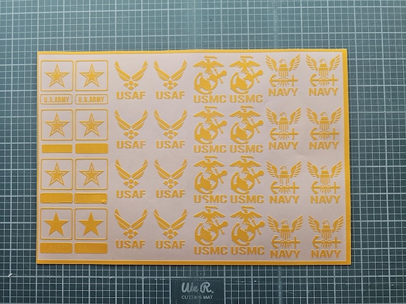 U.S. Military Branch Emblem Stencil: High-Temp DIY Paint Mask