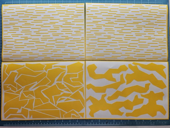 German Camo Stencil: Strichtarn, Splittertarn, Splintertarn (7.5x11.1")