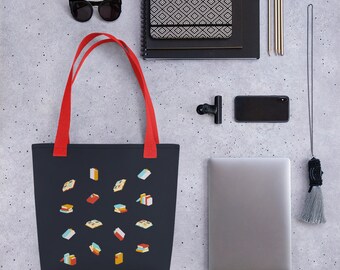Book Lover Pattern Tote Bag