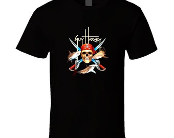 Neues Piraten T Shirt Herren Guy Harvey Schwarz Tshirt Größe S- 2XL