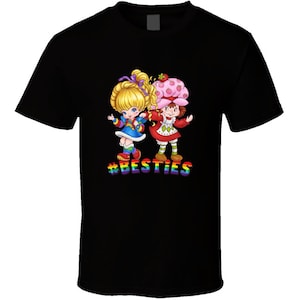 New Besties Rainbow Brite Black Tshirt Size S- 2XL