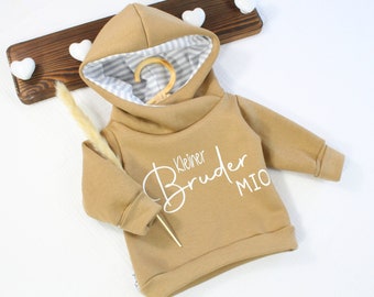 Hoodie mit Namen/ personalisierter Hoodie/Geschwister Hoodie personalisiert/ Kuscheliger Pullover mit Kapuze/Geschenk Geburt/Geschenkidee