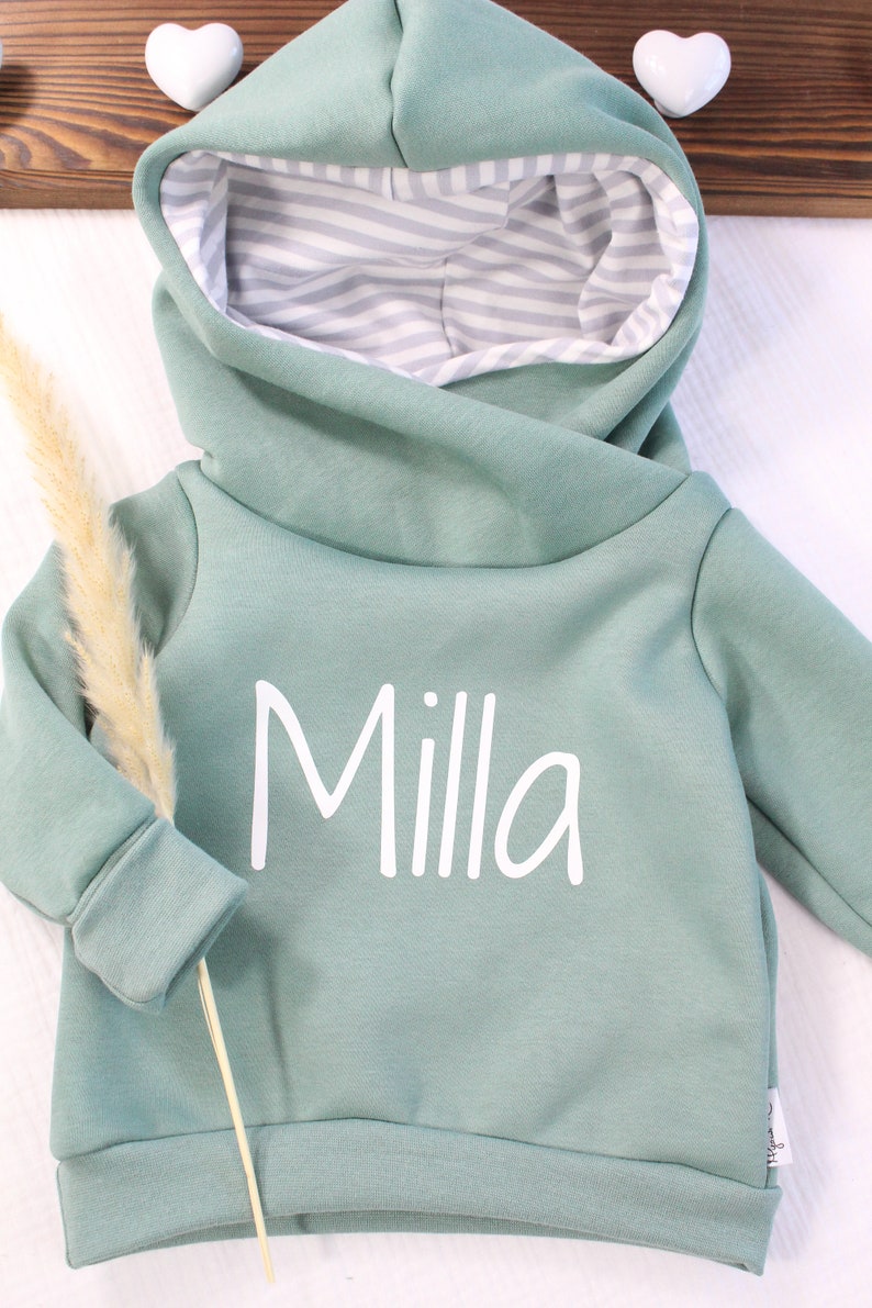 Hoodie mit Namen/personalisierter Hoodie/Pullover mit Namen/Aufdruck/Individualisierbar/Geschwister-Hoodie/personalisierbarer Hoodie Kinder Bild 3